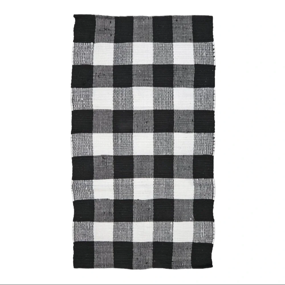 Global Goods 27x45” Buffalo Check Plaid Farmhouse Decorative Layering Rug NWT